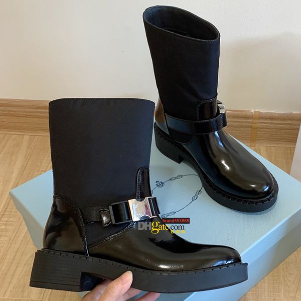 black leather and nylon biker boots autumn winter womens designer platform martin mid-tube booties
black leather and nylon biker boots autumn winter womens designer platform martin mid-tube booties