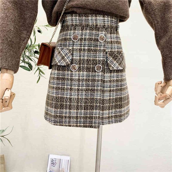 autumn and winter vintage wool chess elegant korean skirt tweed pencil bodycon skirts f5bg, Black
autumn and winter vintage wool chess elegant korean skirt tweed pencil bodycon skirts f5bg, Black