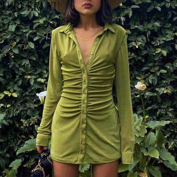 casual dresses ruched shirt mini dress women 2021 turn down collar long sleeve slim party club solid green bodycon vestidos, Black;gray
casual dresses ruched shirt mini dress women 2021 turn down collar long sleeve slim party club solid green bodycon vestidos, Black;gray