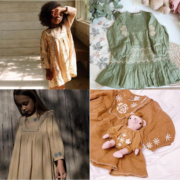 girl's dresses 2021 summer apo brand baby dress girls cute flower embroidery long sleeve princes toddler fashion clothes, Red;yellow 
girl's dresses 2021 summer apo brand baby dress girls cute flower embroidery long sleeve princes toddler fashion clothes, Red;yellow