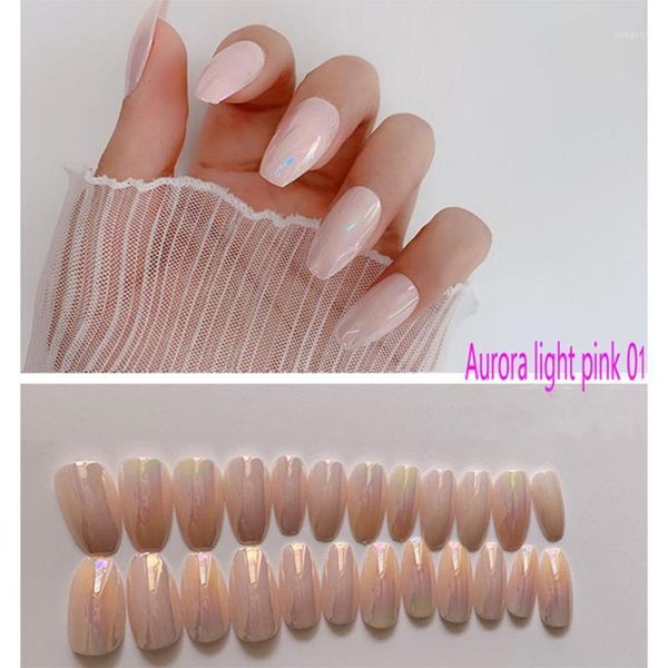 24pcs/set detachable nail powder aurora false nails oval french wearable press on fake full cover tips extension1, Red;gold
24pcs/set detachable nail powder aurora false nails oval french wearable press on fake full cover tips extension1, Red;gold