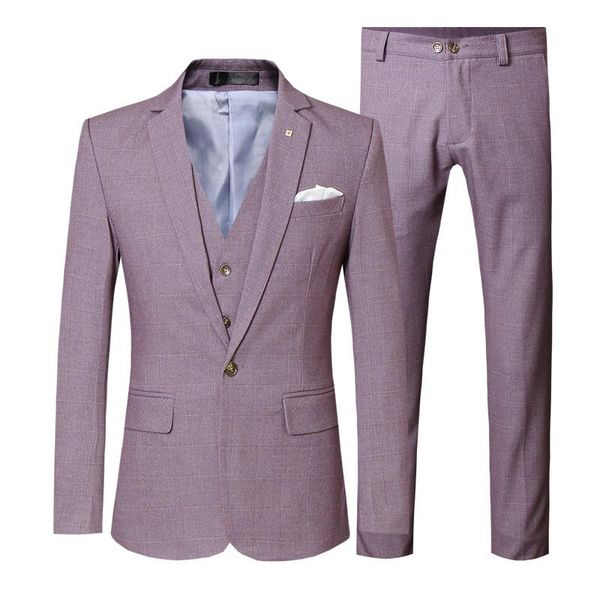 men's suits & blazers 2021 men suit 3 pieces fashion plaid slim fit blue purple wedding dress blazer pant and vest, White;black
men's suits & blazers 2021 men suit 3 pieces fashion plaid slim fit blue purple wedding dress blazer pant and vest, White;black
