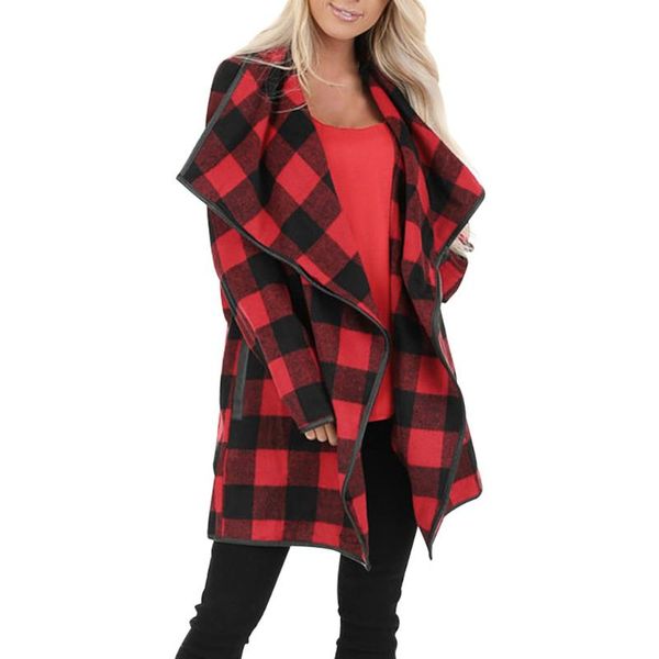 women's polos none women clothing autumn jacket long casual wool polyester coat full plaid cardigan turn-down collar ladies, White
women's polos none women clothing autumn jacket long casual wool polyester coat full plaid cardigan turn-down collar ladies, White