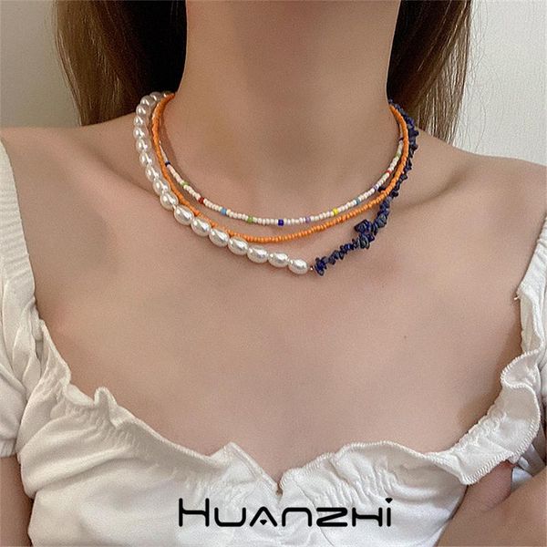 chains huanzhi 2021 bohemia trendy imitation pearl splicing blue gravel colorful rice beads necklace for women girls jewelry, Silver
chains huanzhi 2021 bohemia trendy imitation pearl splicing blue gravel colorful rice beads necklace for women girls jewelry, Silver
