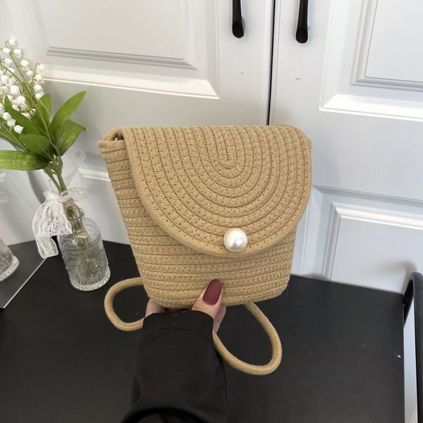 new handbags pearl decorative messenger cotton rope cover leisure one shoulder straw woven beach women's bag factory direct sale
new handbags pearl decorative messenger cotton rope cover leisure one shoulder straw woven beach women's bag factory direct sale