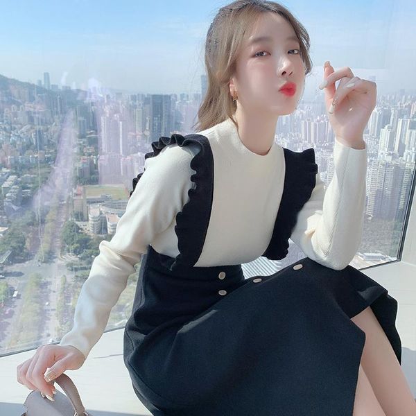 casual dresses autumn and winter women's long-sleeved knitted dress abdomen-control black stitching fake two pieces sweaters long ins, Black;gray
casual dresses autumn and winter women's long-sleeved knitted dress abdomen-control black stitching fake two pieces sweaters long ins, Black;gray