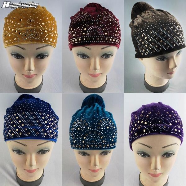 beanie/skull caps fashion muslim women velvet turban hat bonnet rhinestone hair care headscarf head wraps hats girls accessories, Blue;gray
beanie/skull caps fashion muslim women velvet turban hat bonnet rhinestone hair care headscarf head wraps hats girls accessories, Blue;gray