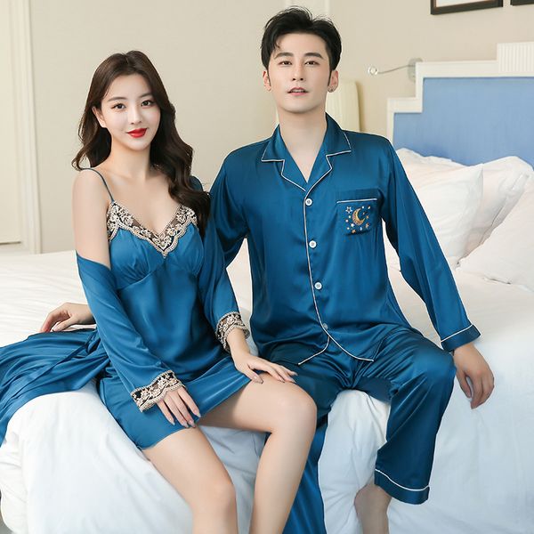 couples women solid color lace trim robes sets silk satin men printed pajamas homewear for lover sleep shirt wedding robes, Black;red
couples women solid color lace trim robes sets silk satin men printed pajamas homewear for lover sleep shirt wedding robes, Black;red