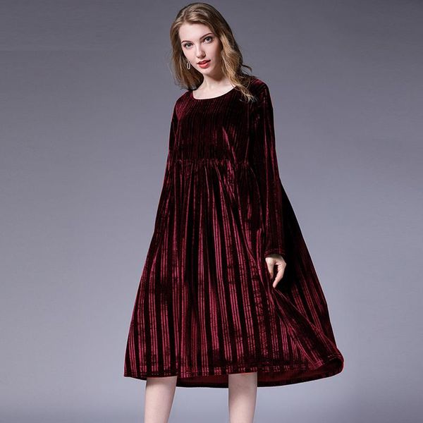 casual dresses loose plus size velvet autumn high waist crew neck long sleeve elegant dress oversize xl to 4xl solid, Black;gray
casual dresses loose plus size velvet autumn high waist crew neck long sleeve elegant dress oversize xl to 4xl solid, Black;gray