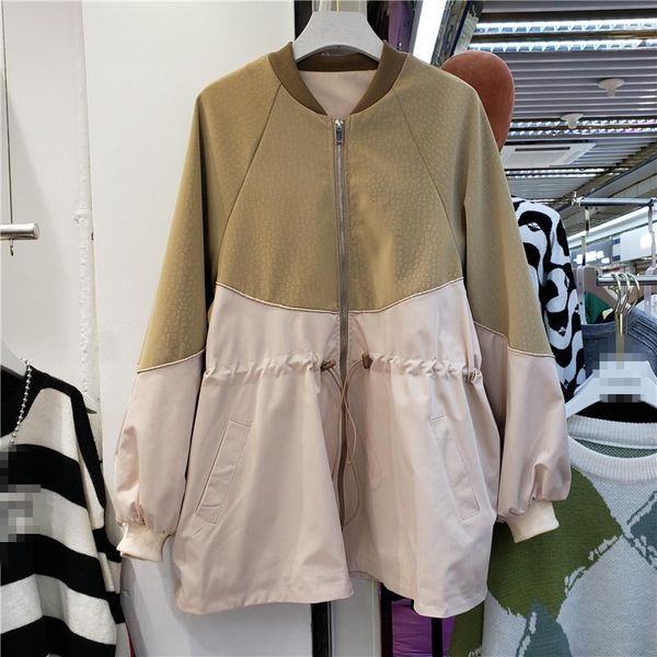 women's jackets splicing contrast color jacket spring and autumn 2021 european goods versatile foreign style waist closing, Black;brown
women's jackets splicing contrast color jacket spring and autumn 2021 european goods versatile foreign style waist closing, Black;brown