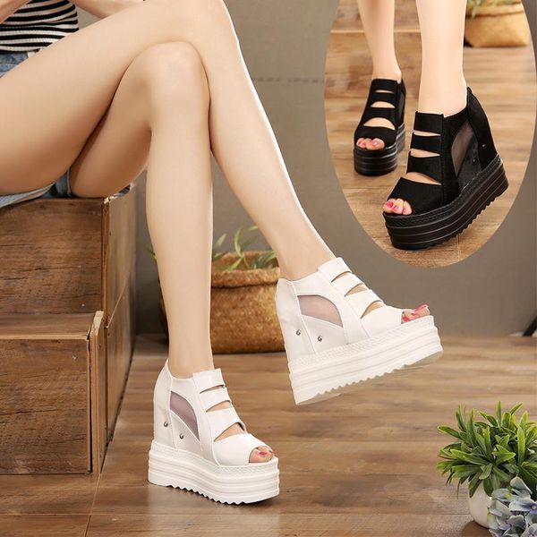 sandals summer women casual platform female wedges shoes fish mouth student thick bottom cover heel roman, Black
sandals summer women casual platform female wedges shoes fish mouth student thick bottom cover heel roman, Black
