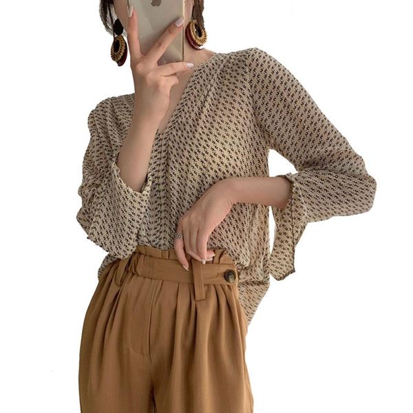 women's blouses & shirts vintage printed fashion women long sleeve ladies loose lattice chiffon blouse femme top, White
women's blouses & shirts vintage printed fashion women long sleeve ladies loose lattice chiffon blouse femme top, White