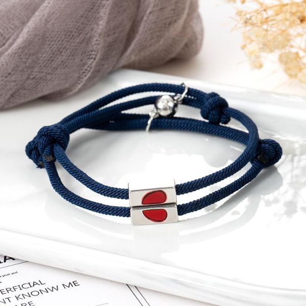 multicolor 2pcs couple bracelet adjustable love heart friendship rope braided elasticity pendant magnetic charm bracelets, Golden;silver
multicolor 2pcs couple bracelet adjustable love heart friendship rope braided elasticity pendant magnetic charm bracelets, Golden;silver