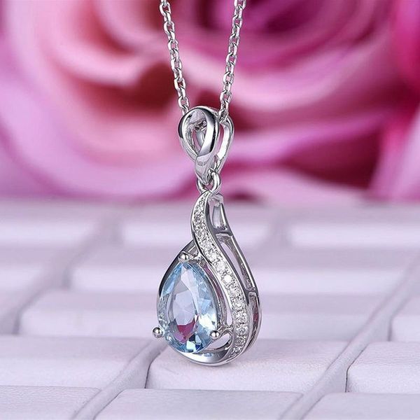 pendant necklaces caoshi gorgeous light blue pear shape cubic zirconia necklace for women exquisite wedding jewelry elegant gift fairy, Silver
pendant necklaces caoshi gorgeous light blue pear shape cubic zirconia necklace for women exquisite wedding jewelry elegant gift fairy, Silver