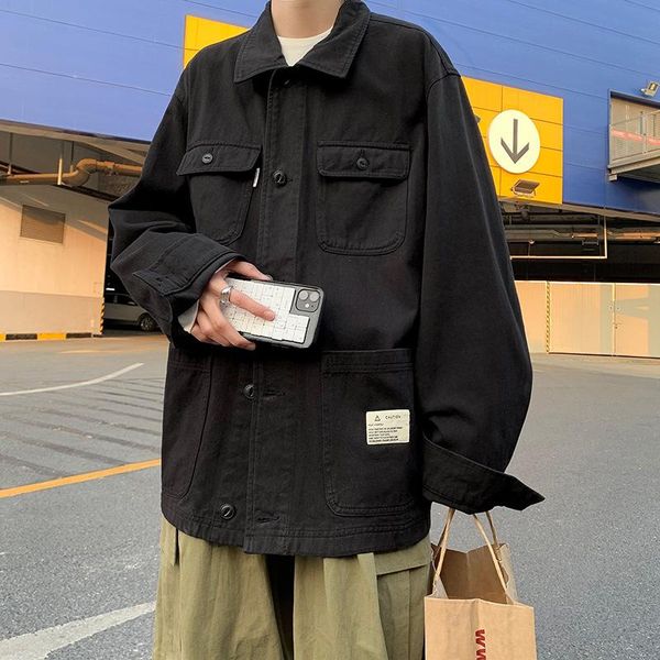 men's jackets men fashion solid color tooling shirt jacket trend to wear autumn long-sleeved casual youth mens trench coat, Black;brown
men's jackets men fashion solid color tooling shirt jacket trend to wear autumn long-sleeved casual youth mens trench coat, Black;brown