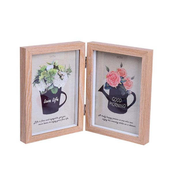 frames 6x8 inch fashion simple wooden picture frame double rectangle po (light grey)