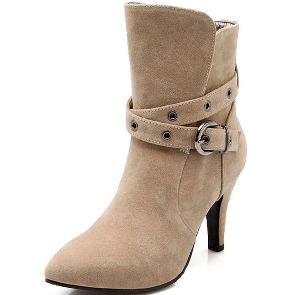 boots women's high-heeled with pointed head reverse velvet buckle and thin heel zapatos mujer women short ankle, Black
boots women's high-heeled with pointed head reverse velvet buckle and thin heel zapatos mujer women short ankle, Black
