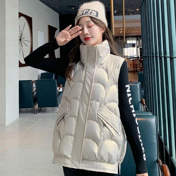 women's vests fashion long down cotton vest women 2021 autumn winter loose plus size waistcoat sleeveless jacket female padded coats, Black;white
women's vests fashion long down cotton vest women 2021 autumn winter loose plus size waistcoat sleeveless jacket female padded coats, Black;white