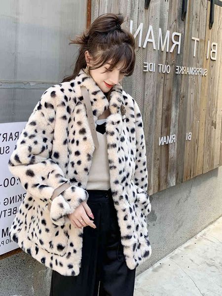 women's fur & faux jacket women winter young models furry leopard print imitation lamb fur with plush loose fashion 653y, Black
women's fur & faux jacket women winter young models furry leopard print imitation lamb fur with plush loose fashion 653y, Black