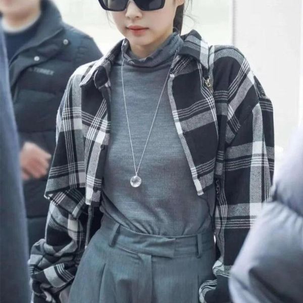 autumn chic casual plaid women cropped jackets jennie streetwear shirts coats ladies cwj0106-5 women's, Black;brown
autumn chic casual plaid women cropped jackets jennie streetwear shirts coats ladies cwj0106-5 women's, Black;brown