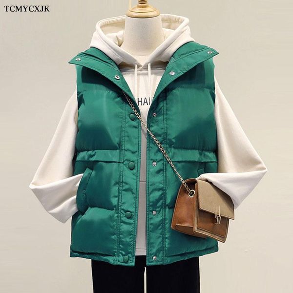 women's vests 2021 winter plus size black padded vest women short autumn korean fashion sleeveless woman cotton coat jacket, Black;white
women's vests 2021 winter plus size black padded vest women short autumn korean fashion sleeveless woman cotton coat jacket, Black;white