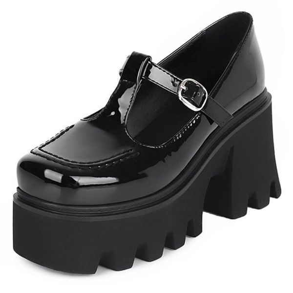 sweet gothic style mary janes pumps square heel t-strap high platform leisure casual woman shoes big size 44 dress, Black
sweet gothic style mary janes pumps square heel t-strap high platform leisure casual woman shoes big size 44 dress, Black