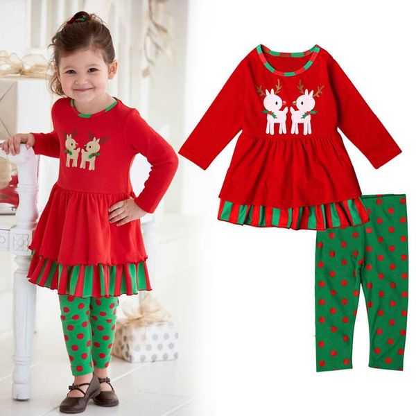 girl's dresses girls christmas dress suit deer long sleeve + trousers two - piece children 's clothing spring and autumn, Red;yellow
girl's dresses girls christmas dress suit deer long sleeve + trousers two - piece children 's clothing spring and autumn, Red;yellow