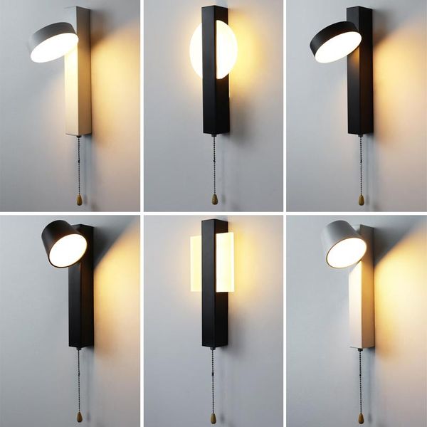 wall lamp 180 rotation degree led indoor lamps modern sconce tri-color black white rope switch light for home decor el livingroom
wall lamp 180 rotation degree led indoor lamps modern sconce tri-color black white rope switch light for home decor el livingroom