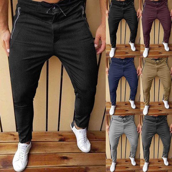 men's pants fashion slim fit solid color hip hop casual skinny long joggers streetwear trousers man clothing, Black
men's pants fashion slim fit solid color hip hop casual skinny long joggers streetwear trousers man clothing, Black