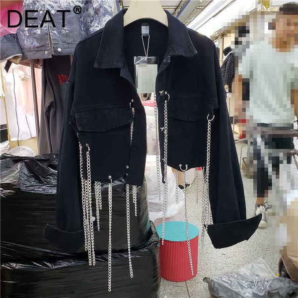 deat women personality chain streetwear denim coat long sleeve fashion temperament spring autumn 11d1999 210709, Black;brown
deat women personality chain streetwear denim coat long sleeve fashion temperament spring autumn 11d1999 210709, Black;brown