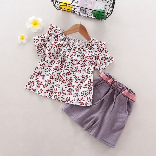 summer new kids clothing girl clothes set casual cotton flower shirt t-shirt + girl pants 2 pieces, White
summer new kids clothing girl clothes set casual cotton flower shirt t-shirt + girl pants 2 pieces, White