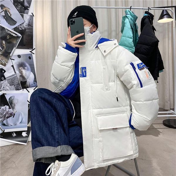 men's down & parkas men winter solid color hooded coat oversize contrast thicken male harajuku korean style warm jackets for, Black
men's down & parkas men winter solid color hooded coat oversize contrast thicken male harajuku korean style warm jackets for, Black