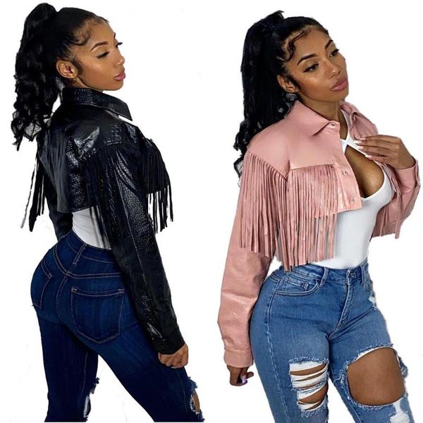 women's t-shirt dpsde 2021 spring women fashion street hip hop style short leather clothes long sleeve lapel single-breasted, White
women's t-shirt dpsde 2021 spring women fashion street hip hop style short leather clothes long sleeve lapel single-breasted, White