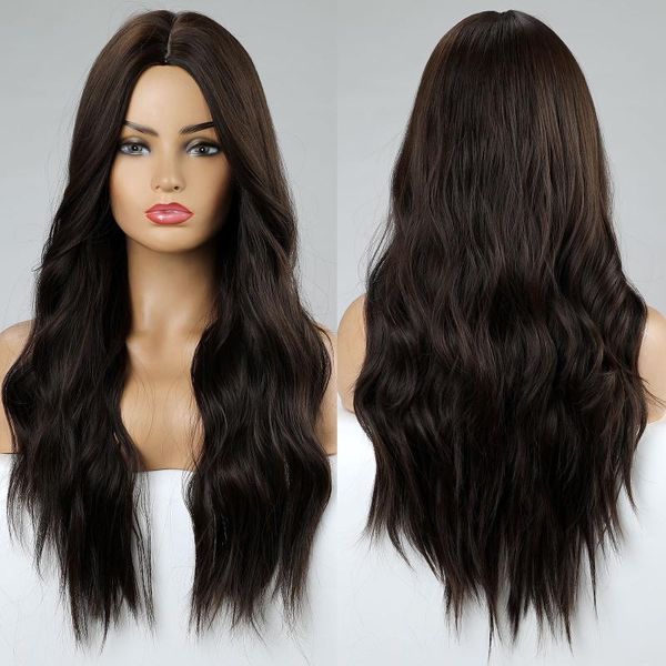 synthetic wigs long body wave black brown wig natural middle part heat resistant for women daily party cosplay faker hair
synthetic wigs long body wave black brown wig natural middle part heat resistant for women daily party cosplay faker hair