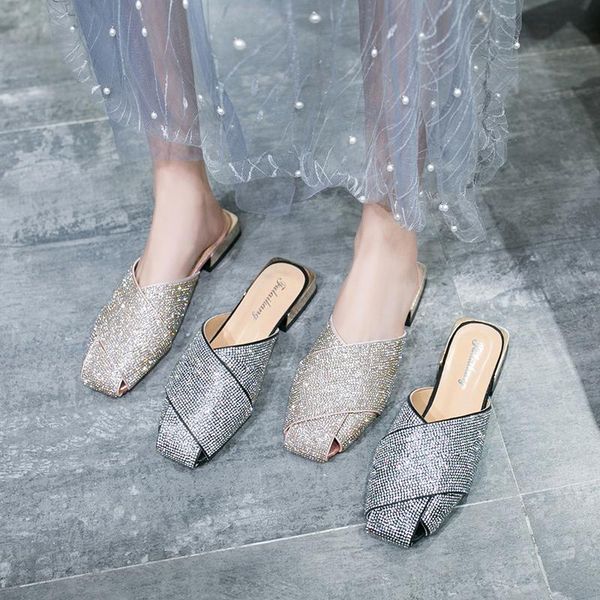 fashion rhinestone slippers women low heel shoes pumps elegant ladies office mules slides party, Black
fashion rhinestone slippers women low heel shoes pumps elegant ladies office mules slides party, Black