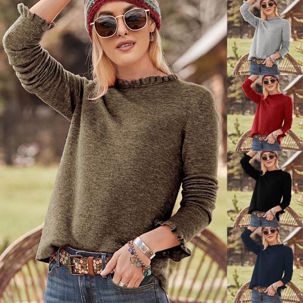 women's blouses & shirts fashion ruffled knitted blouse winter autumn woolen female women long sleeve shirt blusas femininas clothing, White
women's blouses & shirts fashion ruffled knitted blouse winter autumn woolen female women long sleeve shirt blusas femininas clothing, White