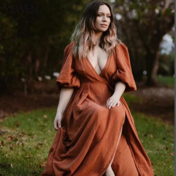 party dresses v neck evening long side slit woman po shoots dress cotton maxi yewen plus size, White;black
party dresses v neck evening long side slit woman po shoots dress cotton maxi yewen plus size, White;black