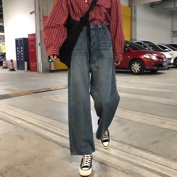 women's jeans super cec pants women 's loose straight wide leg 2021 spring and autumn high waist slimming daddy, Blue
women's jeans super cec pants women 's loose straight wide leg 2021 spring and autumn high waist slimming daddy, Blue