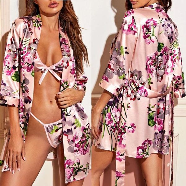 women pajamas robe silk summer nightdress sets flower print 3 pcs sleepwear set spaghetti strap satin bathroom long 202 women's, Black;red
women pajamas robe silk summer nightdress sets flower print 3 pcs sleepwear set spaghetti strap satin bathroom long 202 women's, Black;red