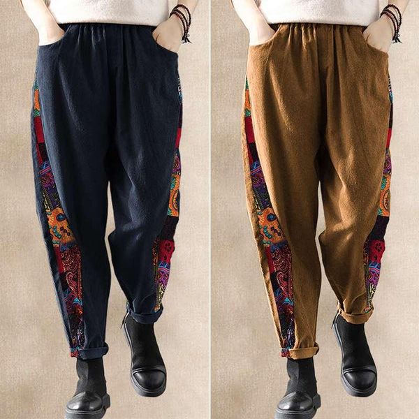 women's pants & capris 2021 vintage corduroy women casual pockets printed patchwork plus size wide leg trousers pantanlones femme botto, Black;white
women's pants & capris 2021 vintage corduroy women casual pockets printed patchwork plus size wide leg trousers pantanlones femme botto, Black;white