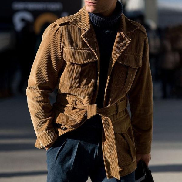 men's jackets fall winter fashion lace-up solid color for men casual turn-down collar mens outerwear vintage multi-pocket design coats, Black;brown
men's jackets fall winter fashion lace-up solid color for men casual turn-down collar mens outerwear vintage multi-pocket design coats, Black;brown