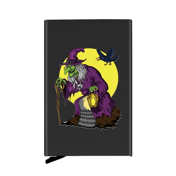 card holders personality halloween witch fully automatic men anti metal holder wallet women aluminum case, Brown;gray
card holders personality halloween witch fully automatic men anti metal holder wallet women aluminum case, Brown;gray