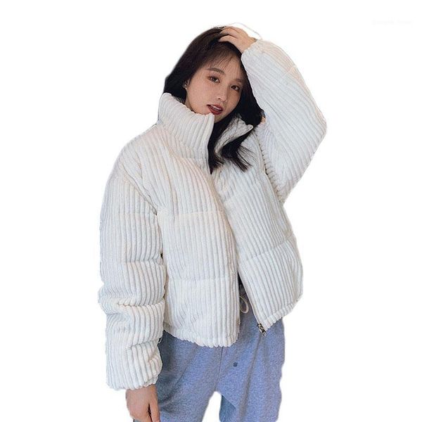 women's down & parkas cotton-padded jacket women winter 2021 korean style loose short corduroy solid color stand-up collar fashion coat, Black
women's down & parkas cotton-padded jacket women winter 2021 korean style loose short corduroy solid color stand-up collar fashion coat, Black