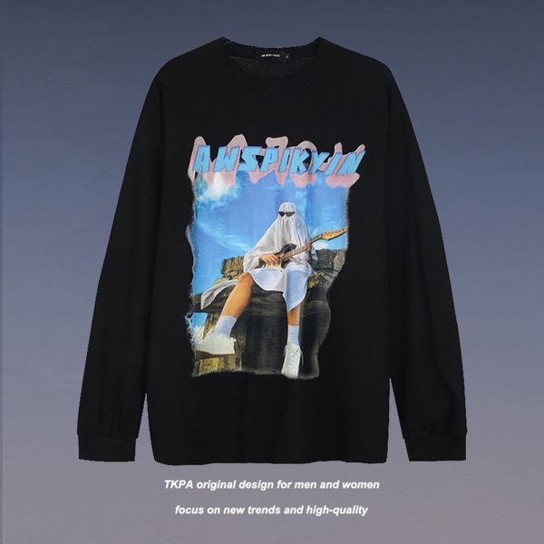 tkpa american fashion brand personalized character printing round neck sweater loose korean spring and autumn thin long sleeve hoodies, Black
tkpa american fashion brand personalized character printing round neck sweater loose korean spring and autumn thin long sleeve hoodies, Black