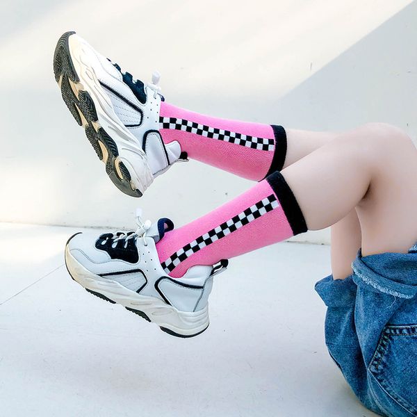 children's socks only one trendy spring personalized checkerboard for boys and girls combed cotton medium tube, Pink;yellow
children's socks only one trendy spring personalized checkerboard for boys and girls combed cotton medium tube, Pink;yellow