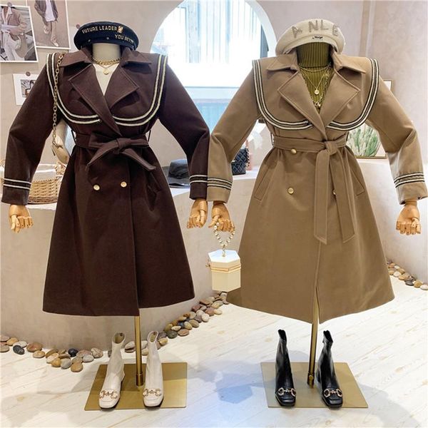 women's trench coats clothing 2021 autumn winter retro windbreaker temperament blazers collar medium and long shawl coat, Tan;black
women's trench coats clothing 2021 autumn winter retro windbreaker temperament blazers collar medium and long shawl coat, Tan;black
