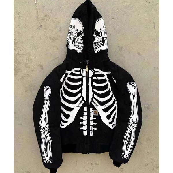 men's hoodies & sweatshirts skull hoodie men fall streetwear hip hop zipper long sleeves loose plus size cardigan sweatshirt clothing, Black
men's hoodies & sweatshirts skull hoodie men fall streetwear hip hop zipper long sleeves loose plus size cardigan sweatshirt clothing, Black