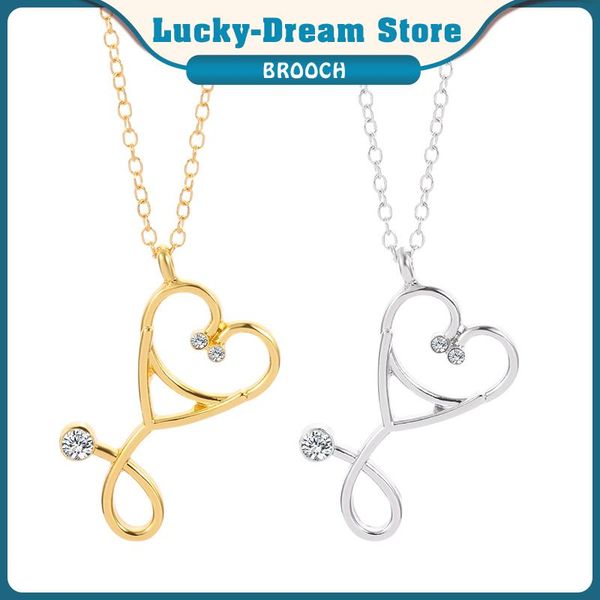 pendant necklaces love stethoscope necklace creative fashion with rhinestone clavicle chain gift for doctors and nurses coat decoration, Silver
pendant necklaces love stethoscope necklace creative fashion with rhinestone clavicle chain gift for doctors and nurses coat decoration, Silver