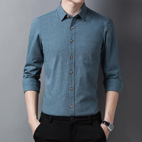 men's casual shirts 2021 spring and autumn solid color long-sleeved shirt clothing business 9898-110, White;black
men's casual shirts 2021 spring and autumn solid color long-sleeved shirt clothing business 9898-110, White;black