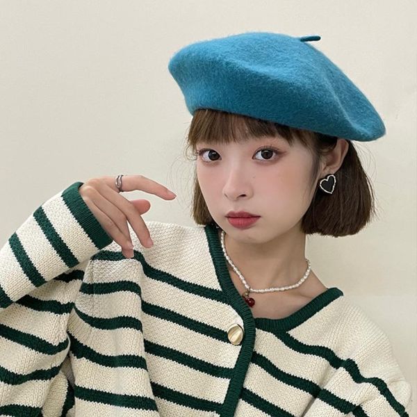 berets women girl beret french artist warm wool winter beanie hat candy color retro elegant lady fall cap for, Blue;gray
berets women girl beret french artist warm wool winter beanie hat candy color retro elegant lady fall cap for, Blue;gray